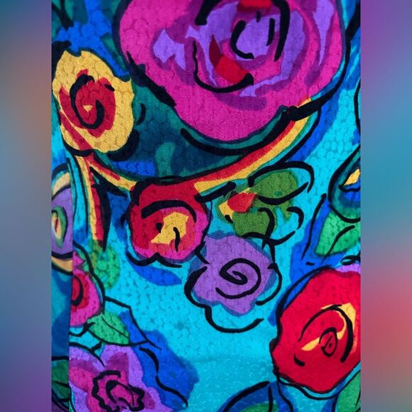 A.J. Bari Vintage 100% Silk Floral Bodycon Dress | 2 | - Picture 10 of 13